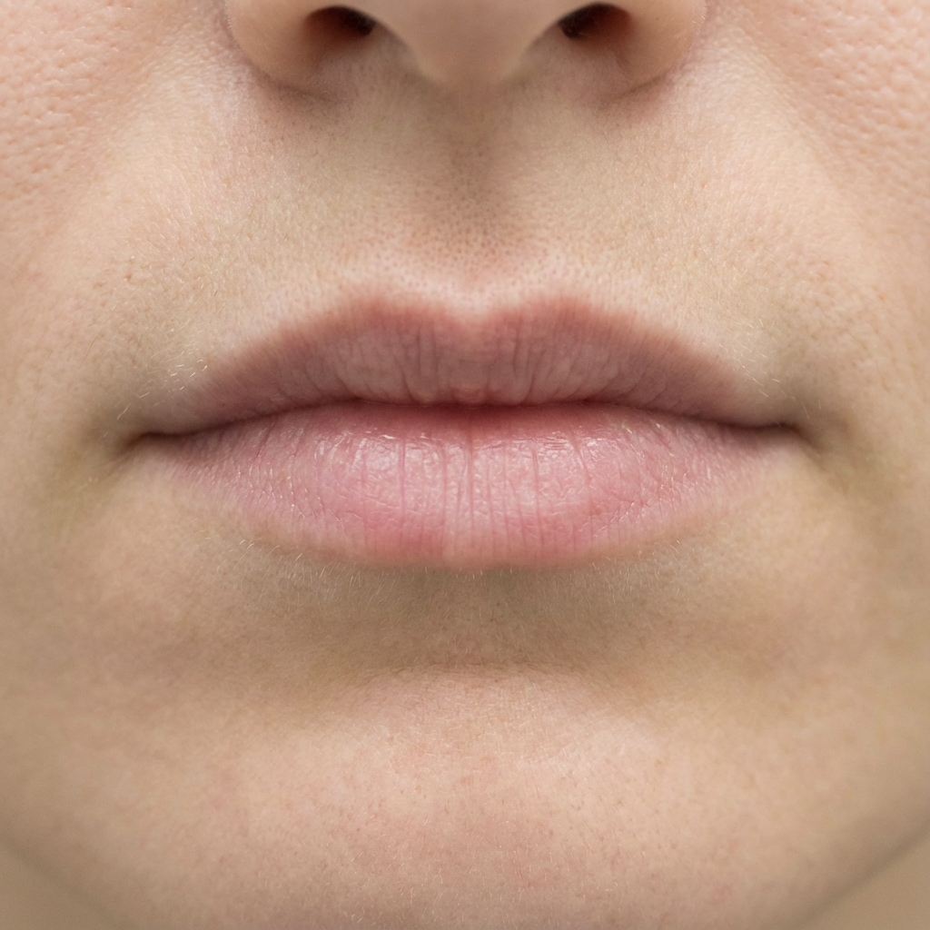 Antes do preenchimento labial